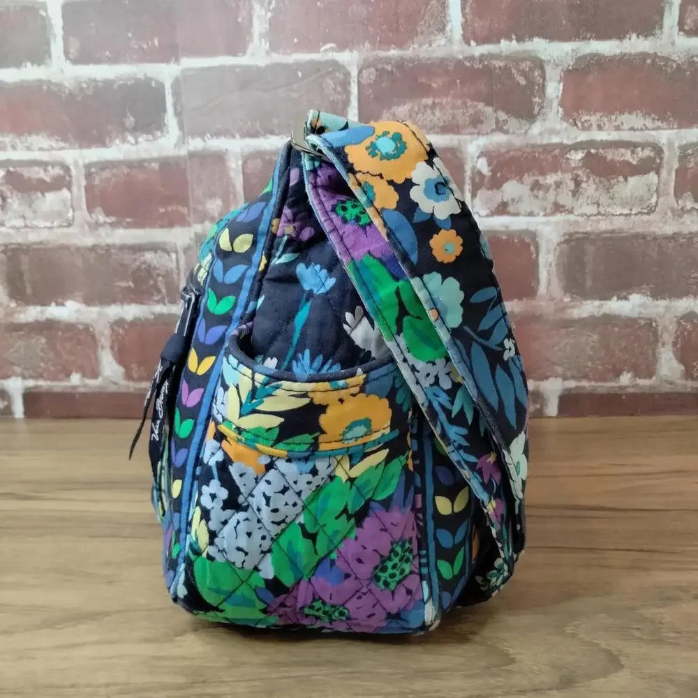 Vera Bradley Midnight Blues Crossbody Bag Large On The Go Purse - Picture 6 of 6